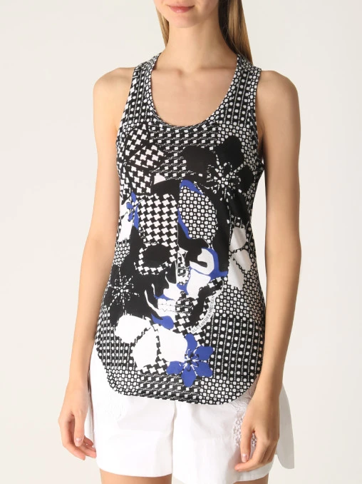 Топ хлопковый с принтом ALEXANDER MCQUEEN