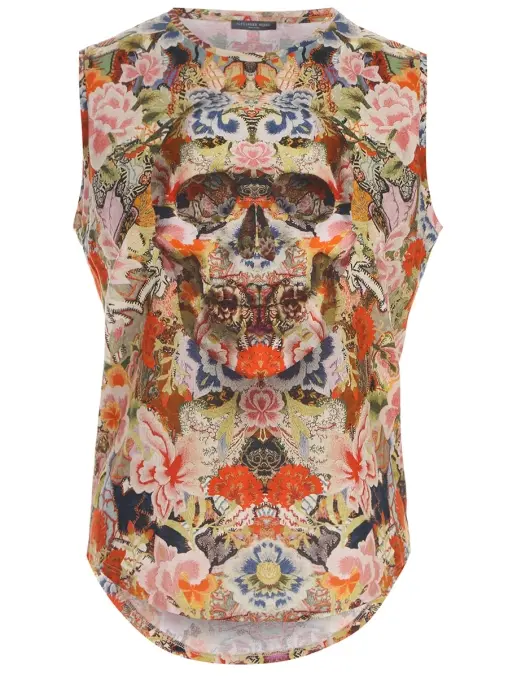 Топ хлопковый с принтом ALEXANDER MCQUEEN