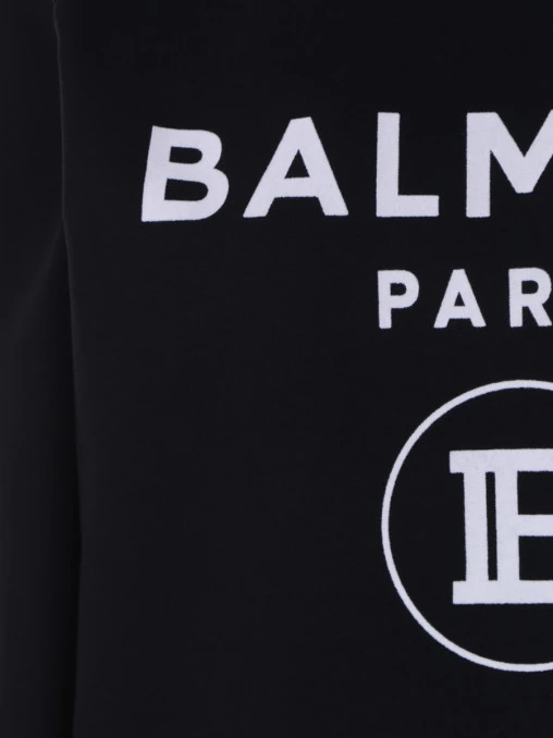 Свитшот хлопковый с принтом BALMAIN