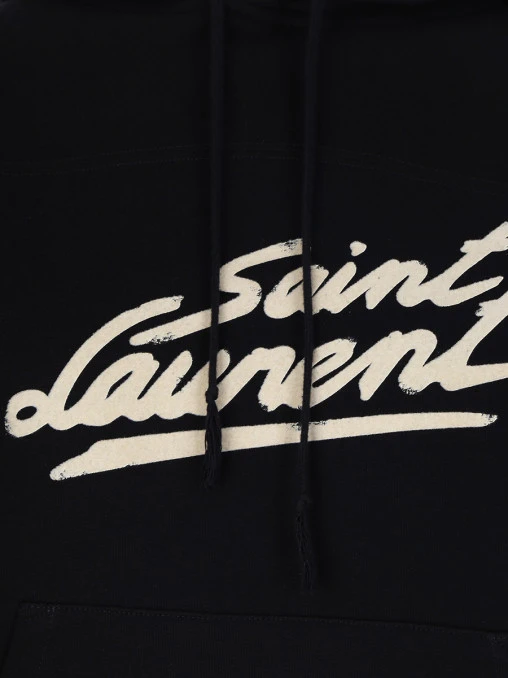 Худи хлопковое с принтом SAINT LAURENT