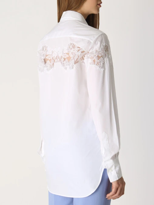 Блуза хлопковая с кружевом ERMANNO SCERVINO