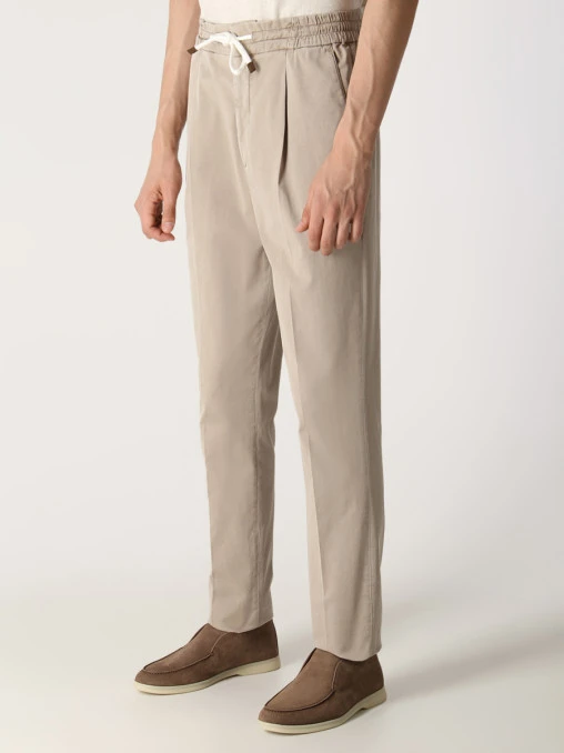 Брюки хлопковые на кулиске BRUNELLO CUCINELLI