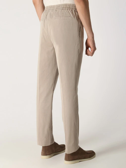Брюки хлопковые на кулиске BRUNELLO CUCINELLI