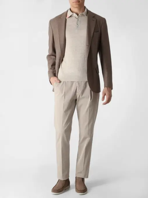 Поло изо льна и хлопка BRUNELLO CUCINELLI