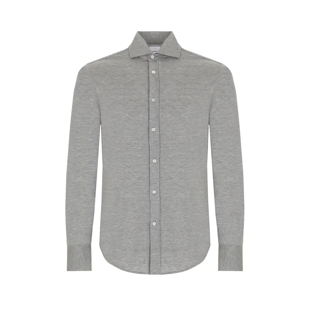 Рубашка Basic Fit из шелка и хлопка