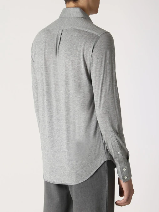 Рубашка Basic Fit из шелка и хлопка BRUNELLO CUCINELLI