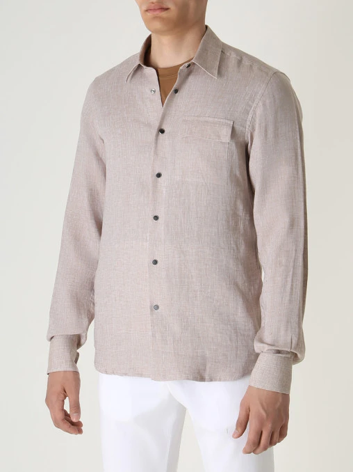 Рубашка Regular Fit льняная KITON