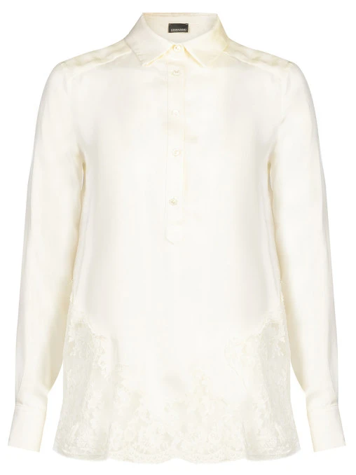 Блуза шелковая с кружевом ERMANNO SCERVINO