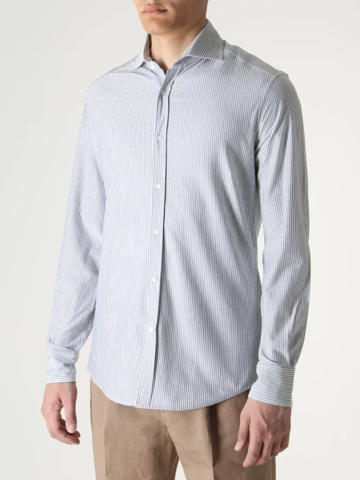 Рубашка Slim Fit хлопковая BRUNELLO CUCINELLI