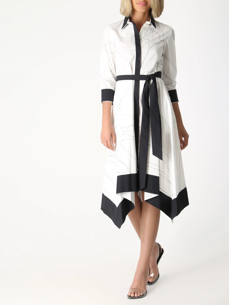 Платье-рубашка хлопковое с принтом