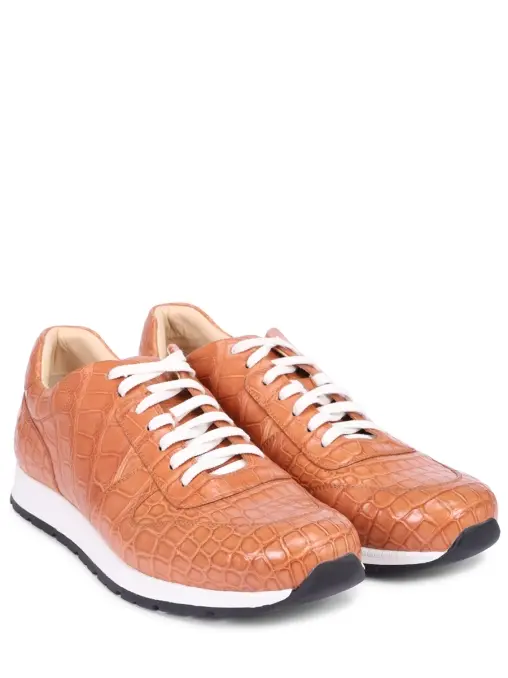 Кроссовки из кожи крокодила BARDINI