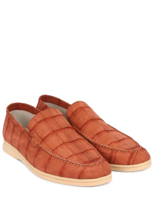 Лоферы из кожи крокодила BARDINI