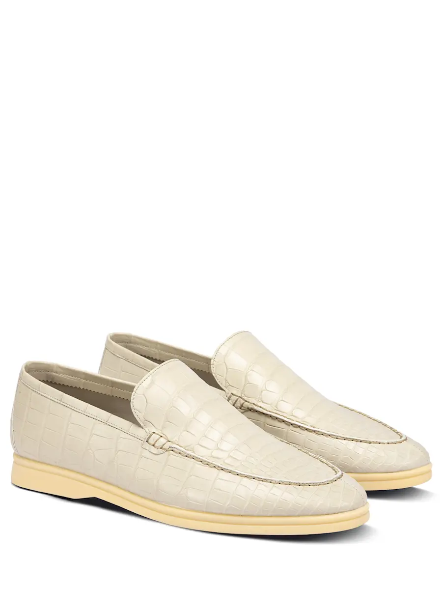 Лоферы из кожи крокодила