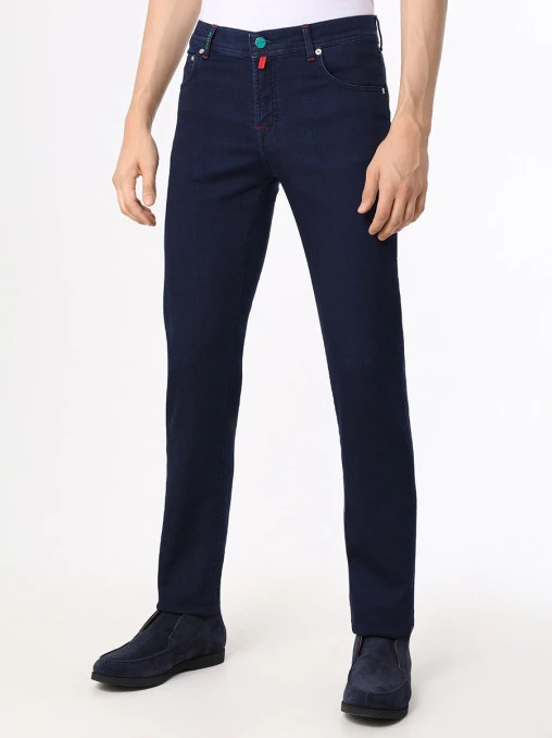 Джинсы Slim Fit из хлопка и шерсти KITON