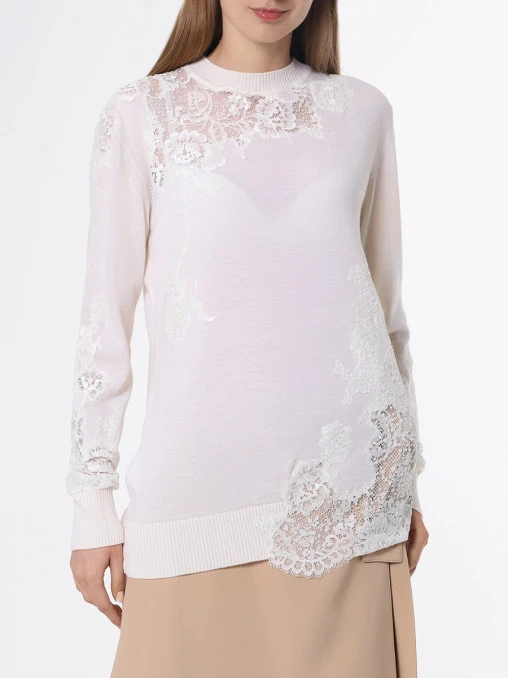 Джемпер с кружевом ERMANNO SCERVINO