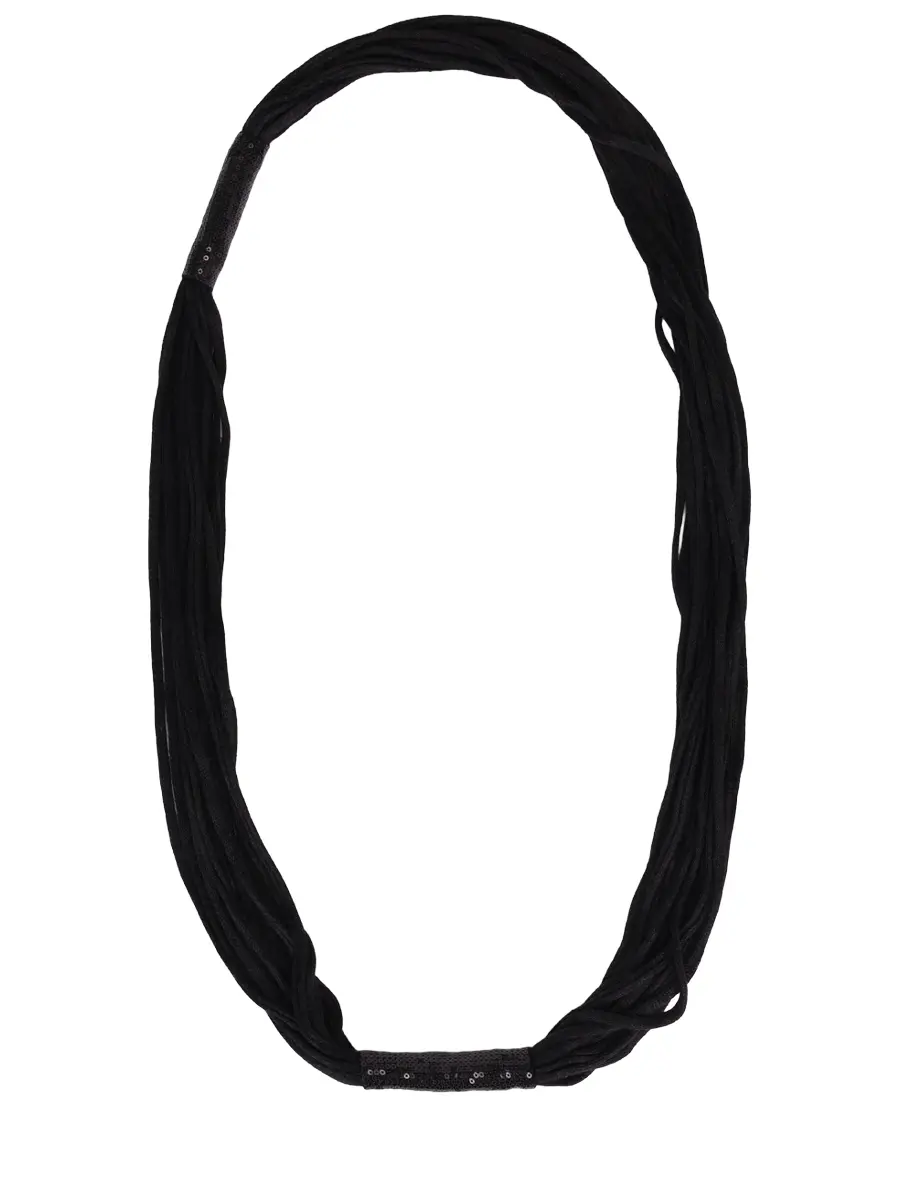 Колье изо льна и вискозы