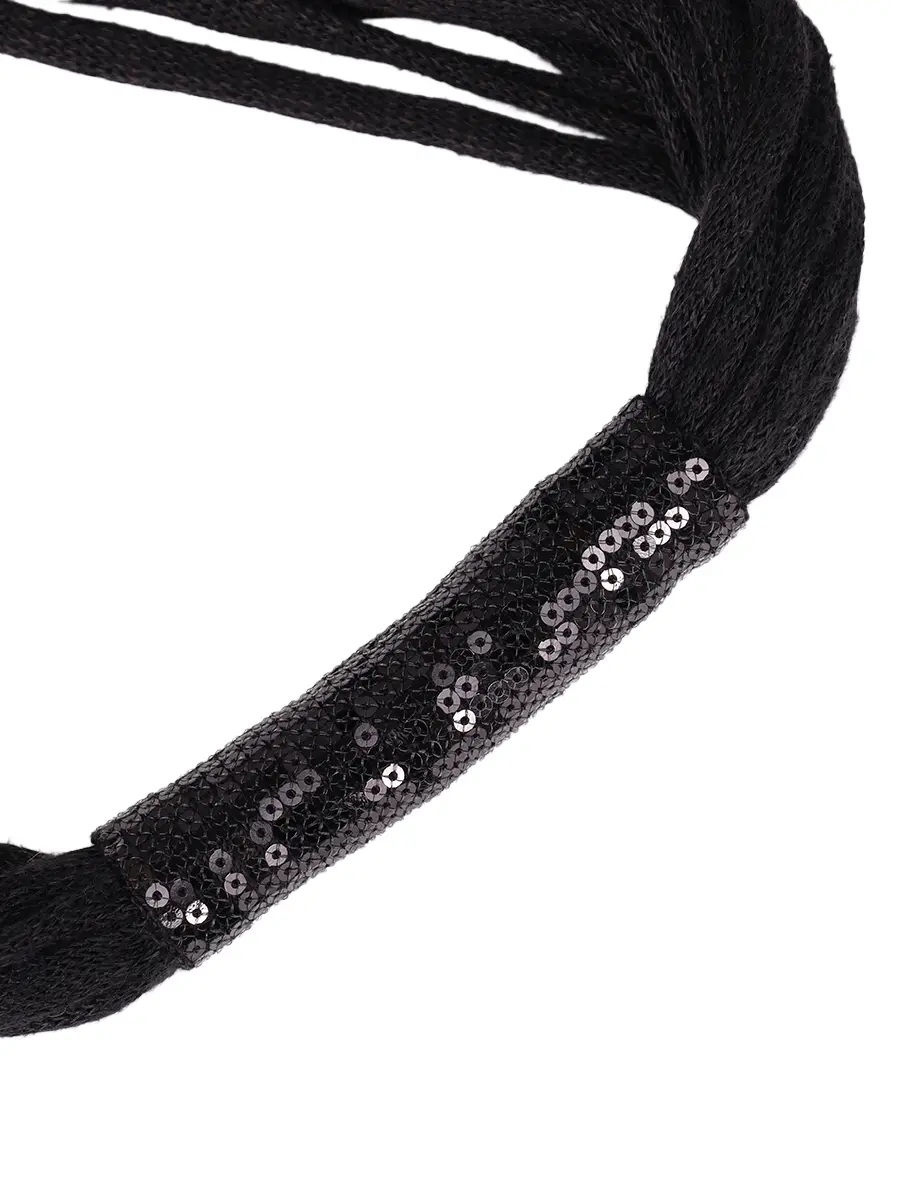 Колье изо льна и вискозы