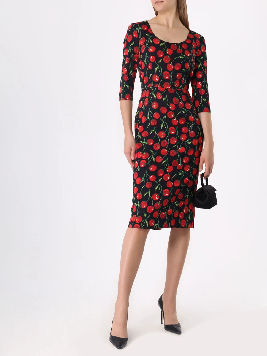 Платье-футляр шелковое