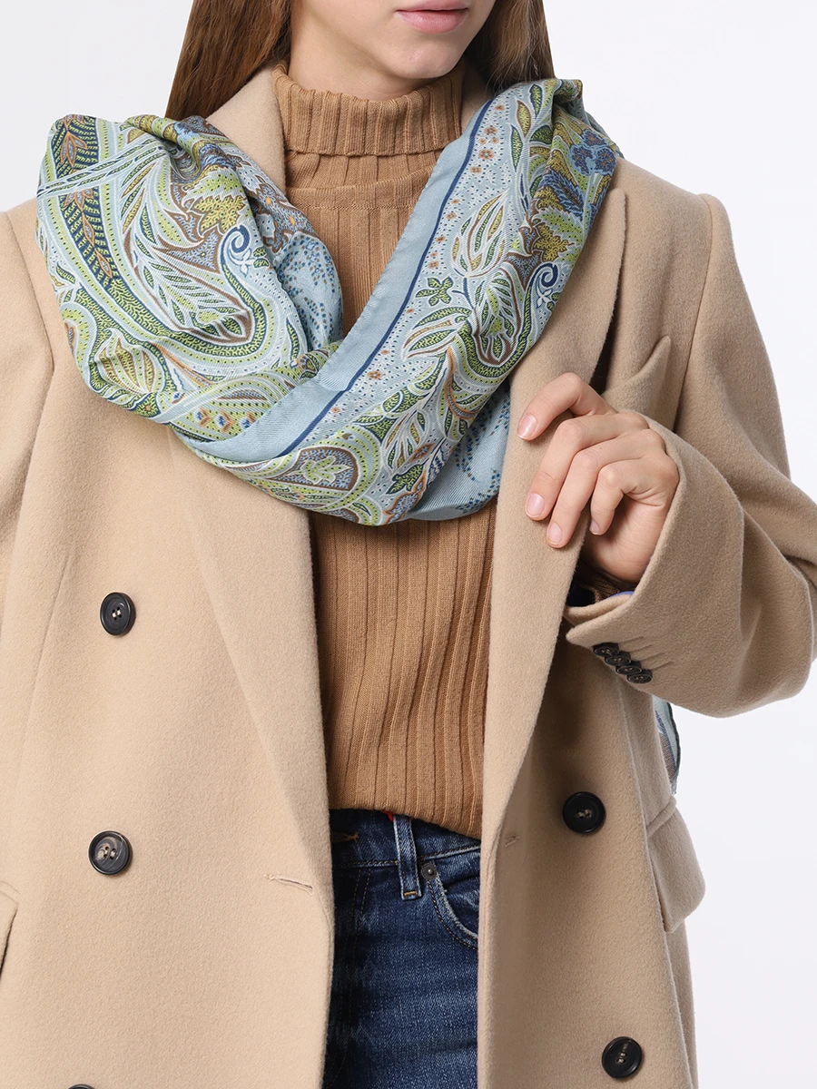 Палантин из кашемира и шелка с принтом