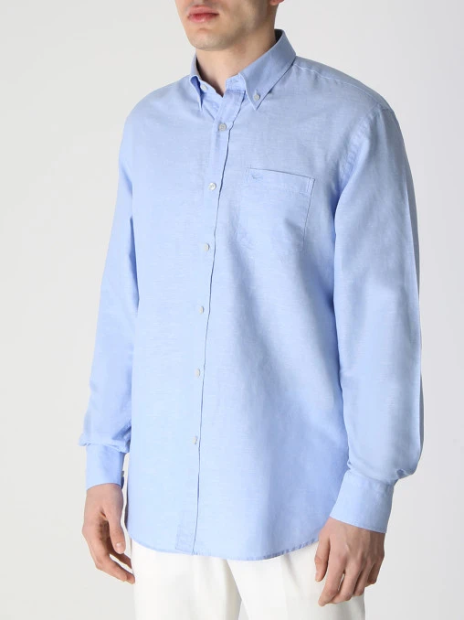 Рубашка Regular Fit из хлопка и льна PAUL & SHARK