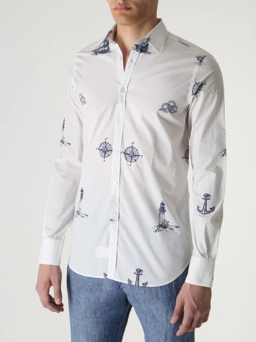 Рубашка Slim Fit хлопковая CANALI