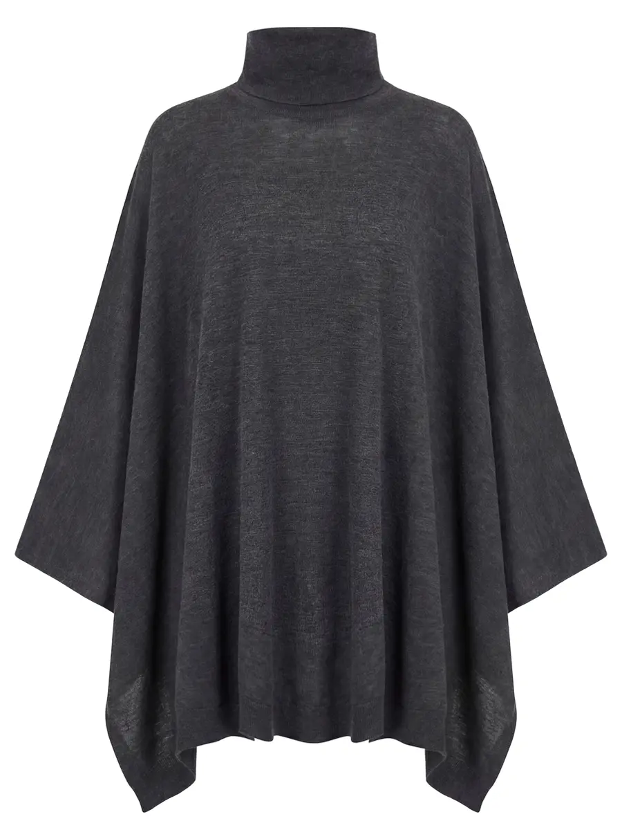 Пончо шерстяное