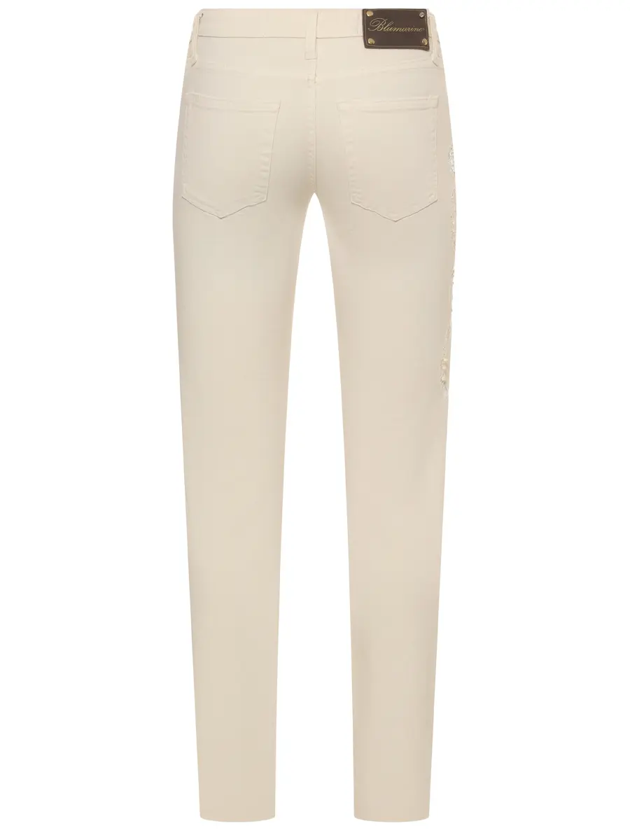 Джинсы с кружевом