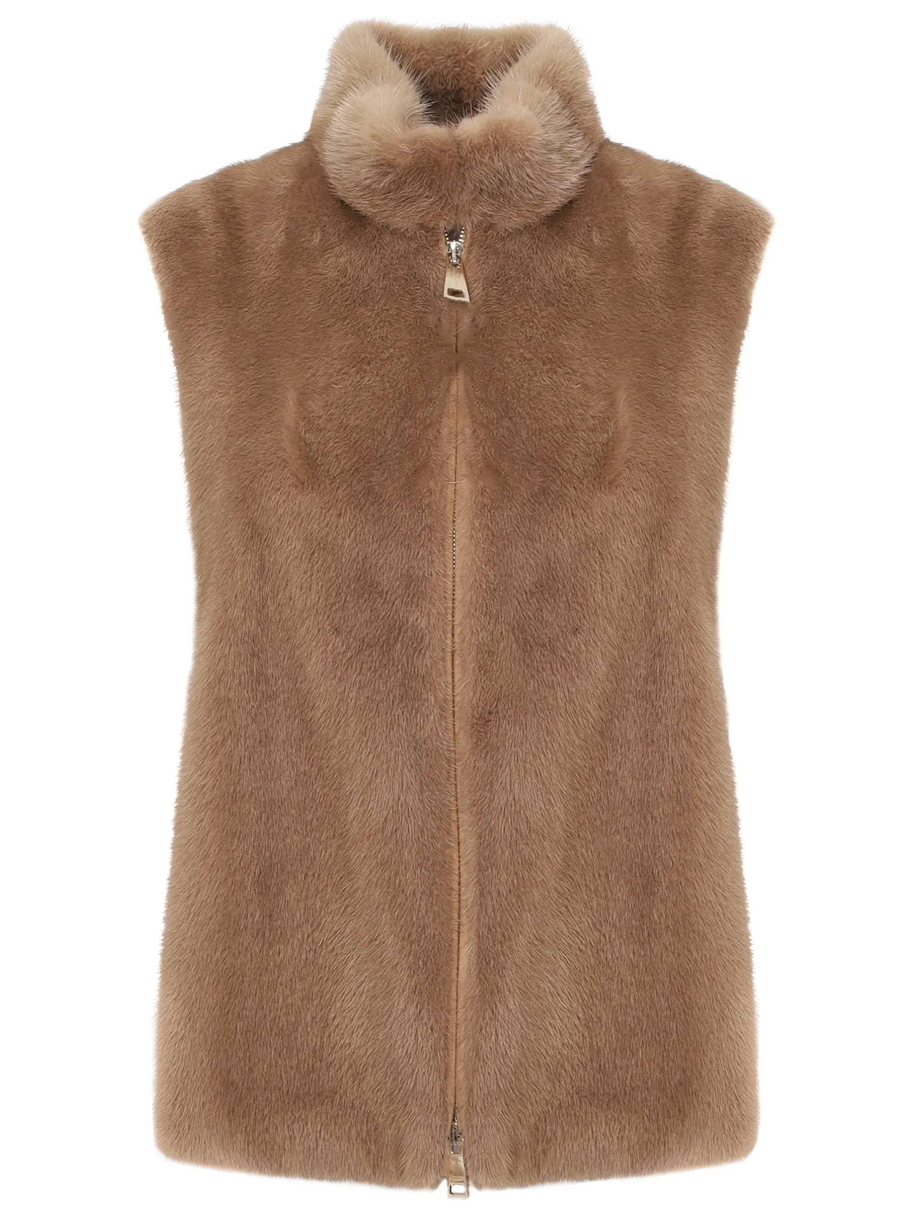 Жилет из кашемира и меха норки