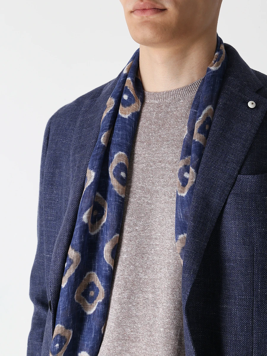 Шарф льняной с принтом