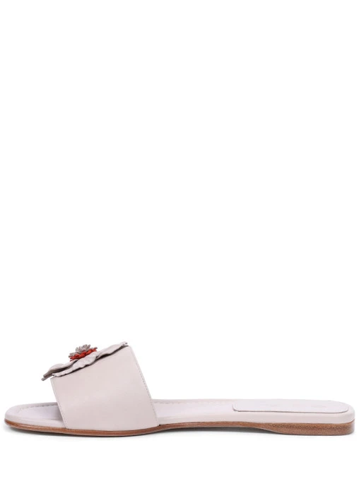 Шлепанцы кожаные Flowered LORO PIANA