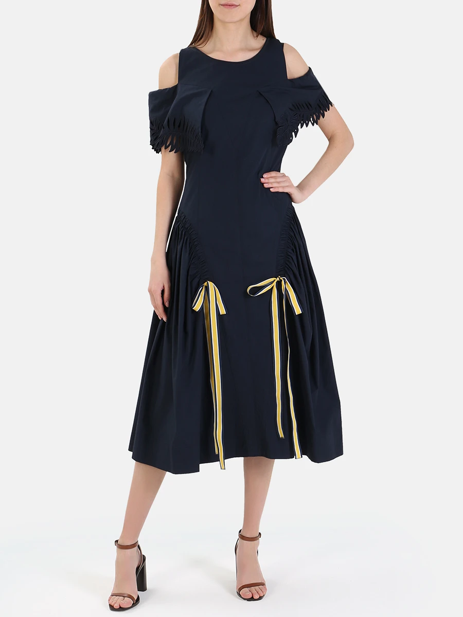 Платье с декором хлопковое