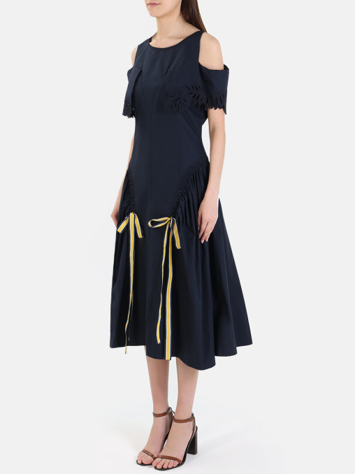 Платье с декором хлопковое FENDI