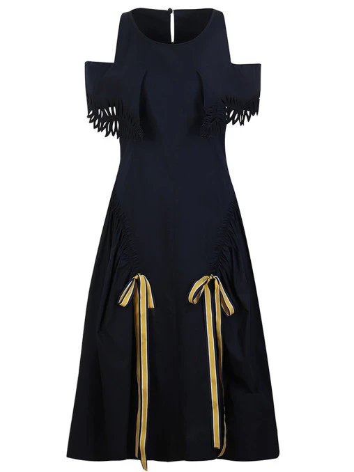 Платье с декором хлопковое FENDI