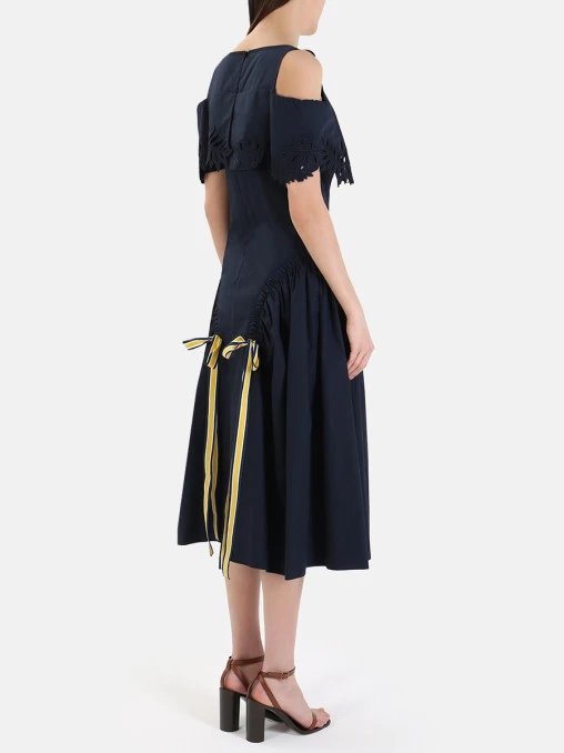 Платье с декором хлопковое FENDI