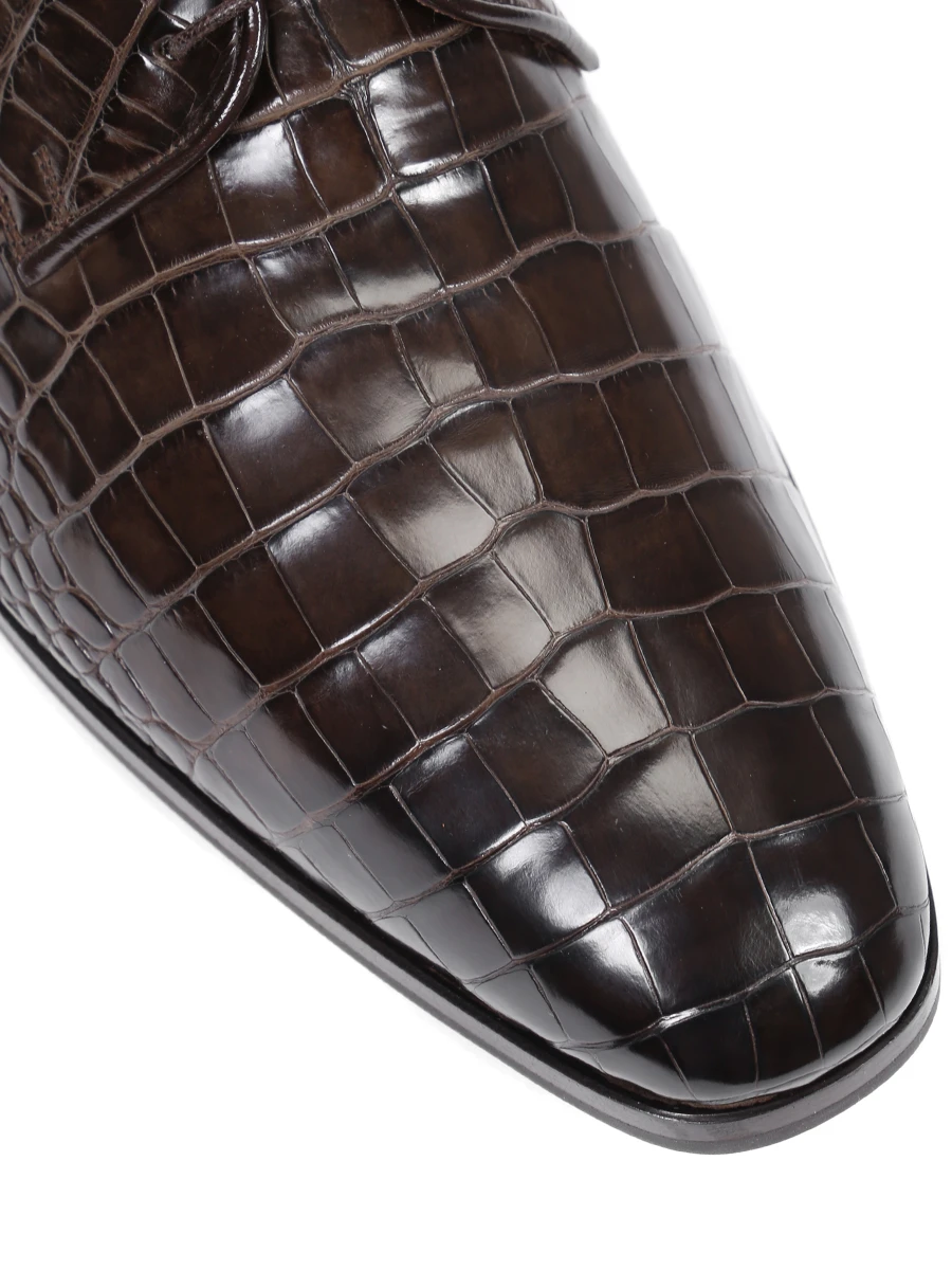 Туфли-дерби из кожи крокодила