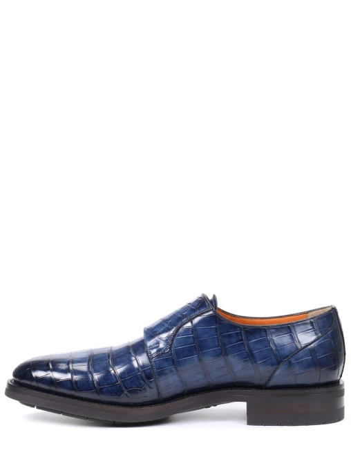 Туфли-монки из кожи крокодила SANTONI