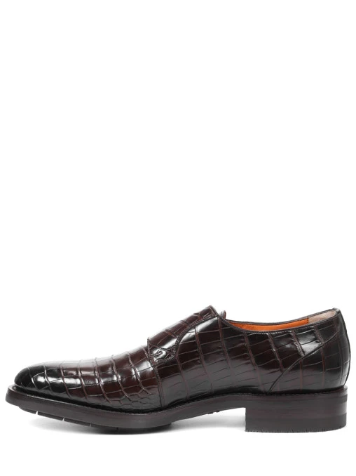 Туфли-монки из кожи крокодила SANTONI