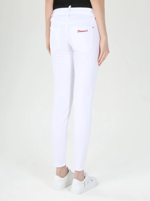 Джинсы белые зауженные DSQUARED2