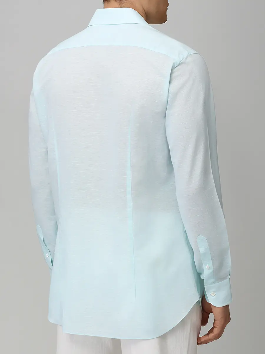 Рубашка Slim Fit из хлопка и льна