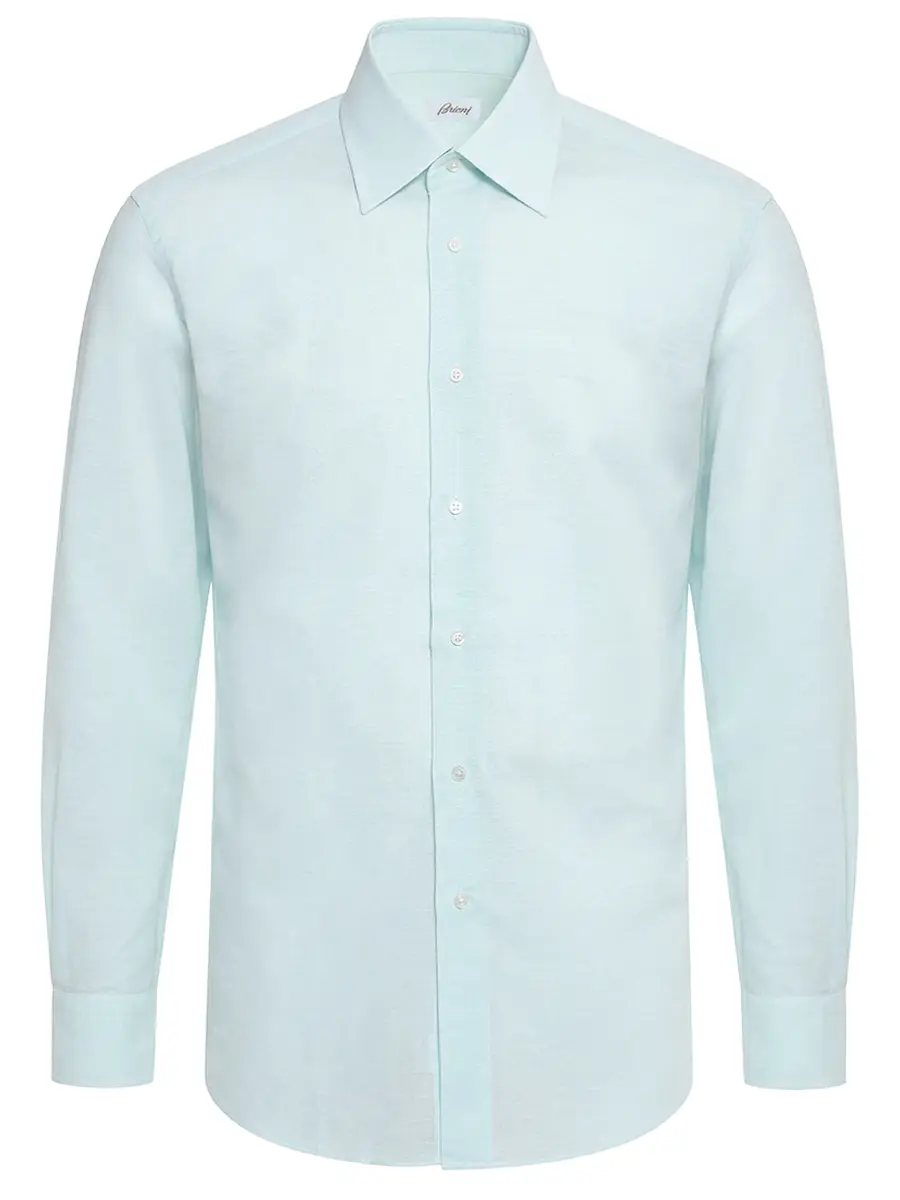 Рубашка Slim Fit из хлопка и льна