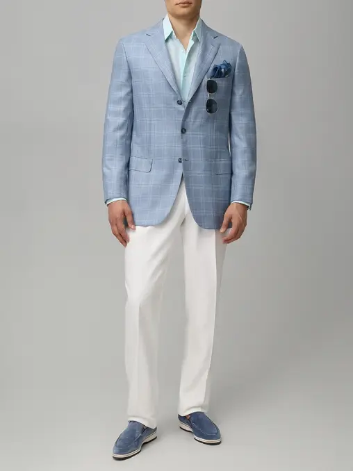 Рубашка Slim Fit из хлопка и льна BRIONI