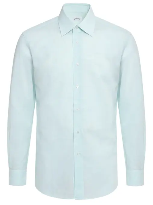 Рубашка Slim Fit из хлопка и льна BRIONI
