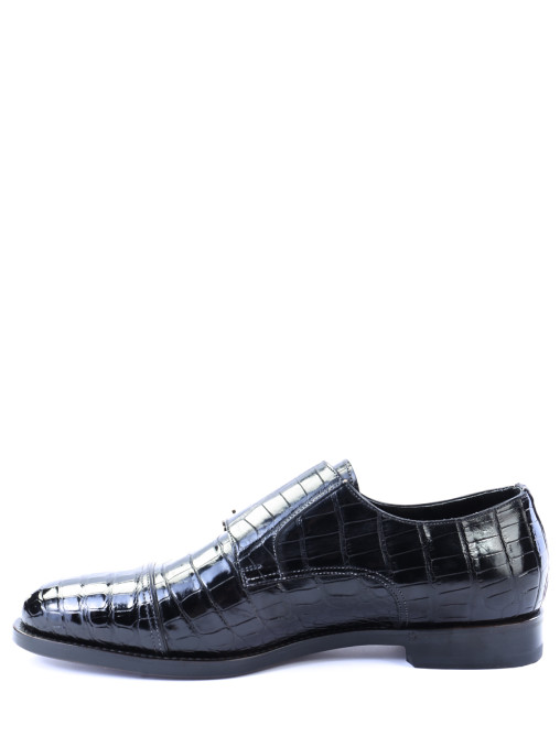 Туфли-монки из кожи крокодила SANTONI
