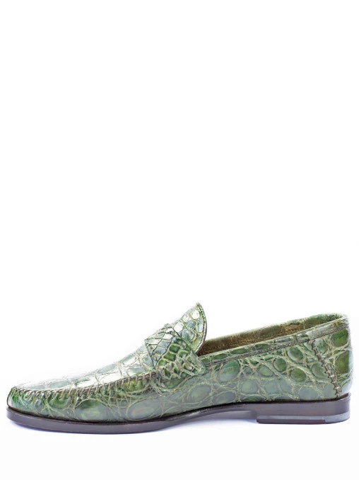 Лоферы из кожи крокодила SANTONI