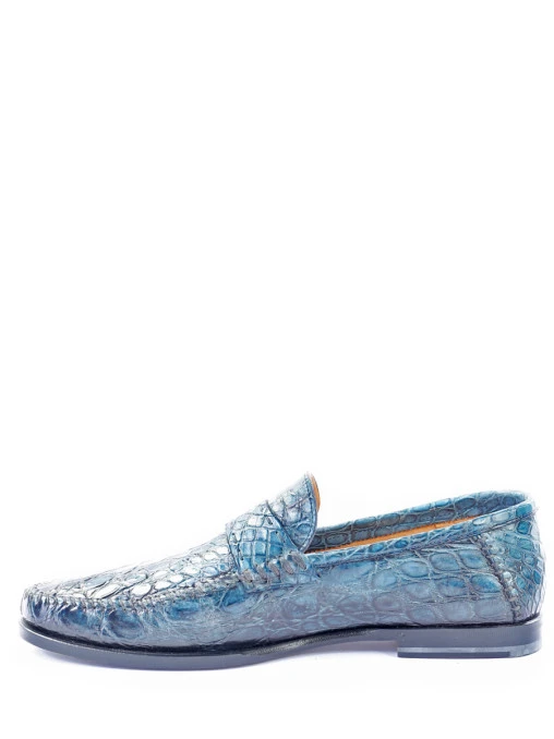 Лоферы из кожи крокодила SANTONI