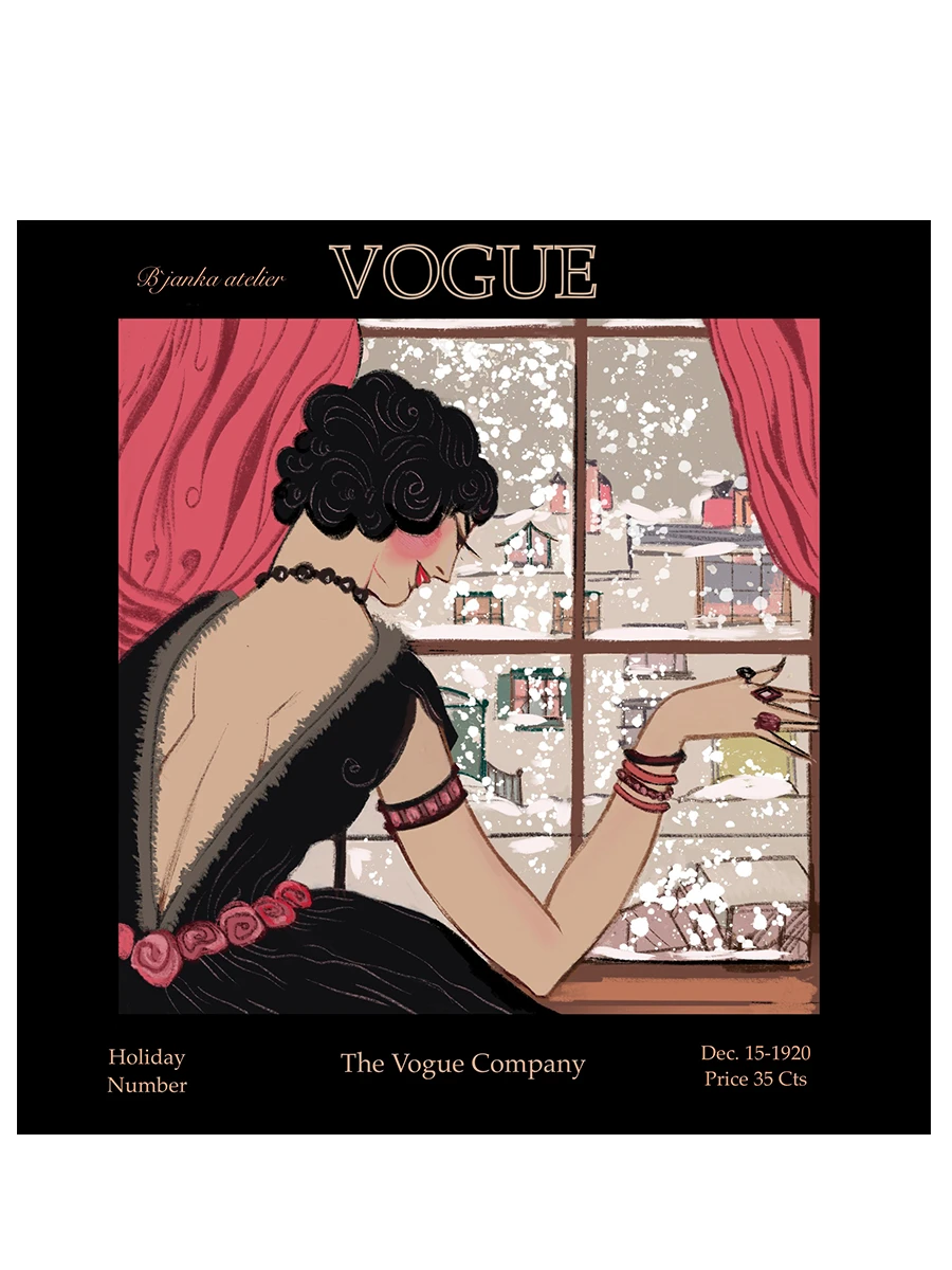 Платок паше "Vogue December 1920" шелковый