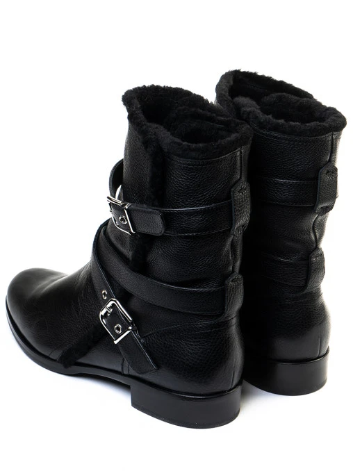Ботинки кожаные на меху GIANVITO ROSSI
