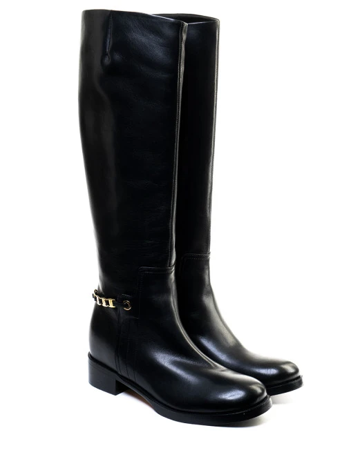 Сапоги кожаные S.FERRAGAMO