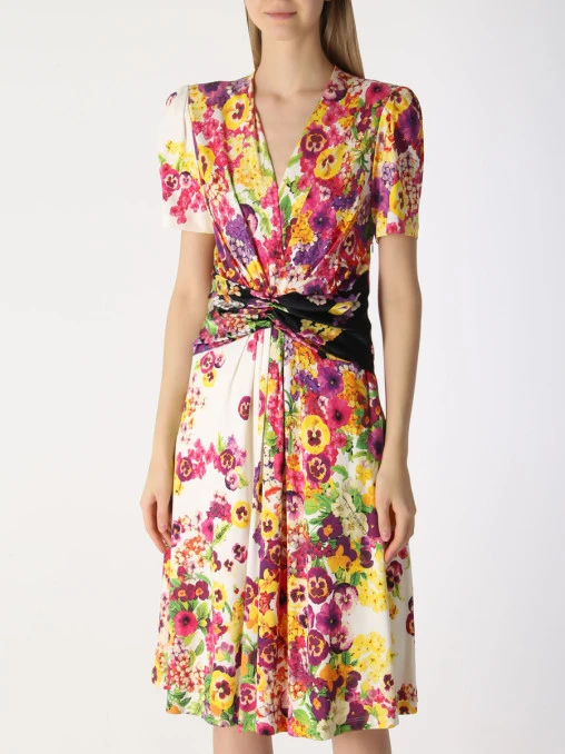 Платье шелковое с драпировкой JUST CAVALLI