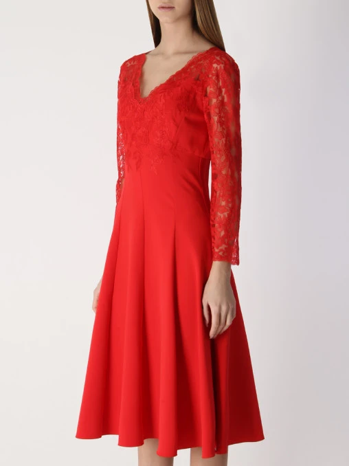 Платье с кружевом ERMANNO SCERVINO